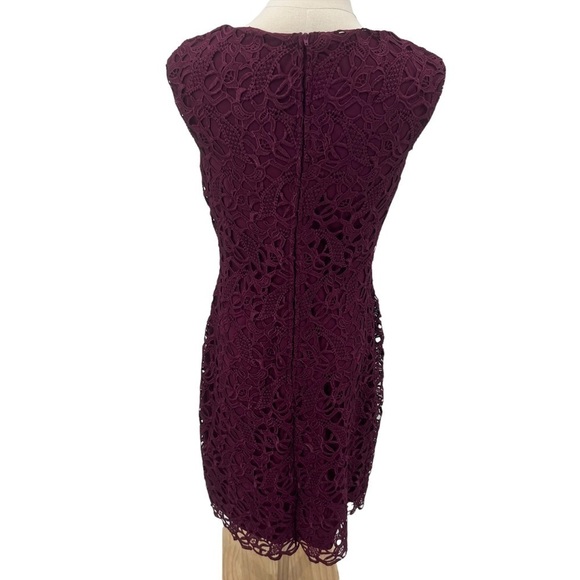 NWT Lauren Ralph Lauren Red Floral Lace Sleeveless Evening Dress Size 6 - Picture 5 of 11